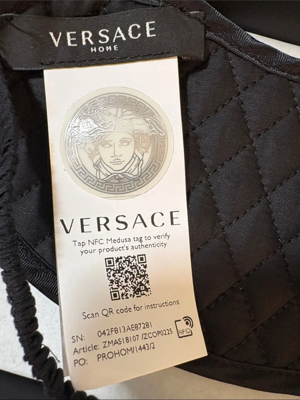 Versace Black & Gold Medusa Print Sleep Mask